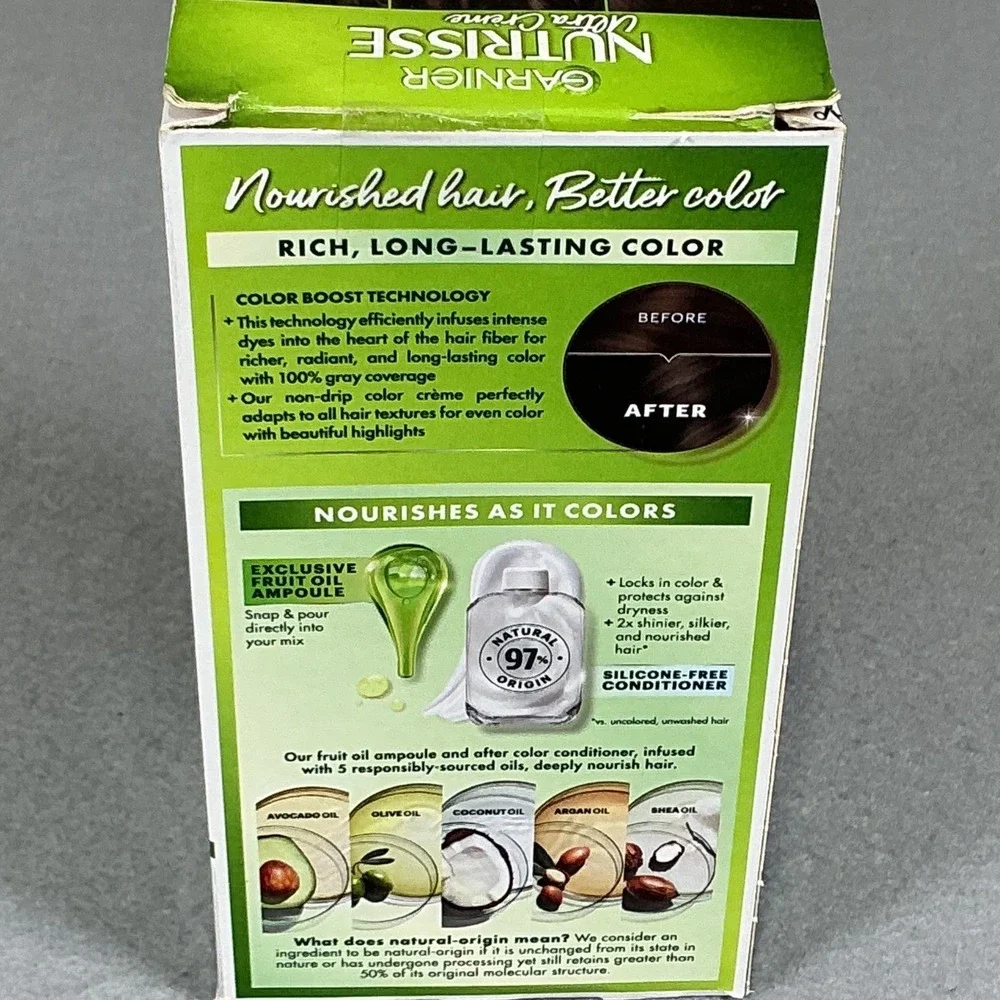 Garnier Nutrisse Ultra Creme 30 Darkest Brown Permanent Hair Color Gray Coverage